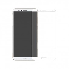 Закаленное 5D защитное стекло на Huawei Honor 7X White (Белый)